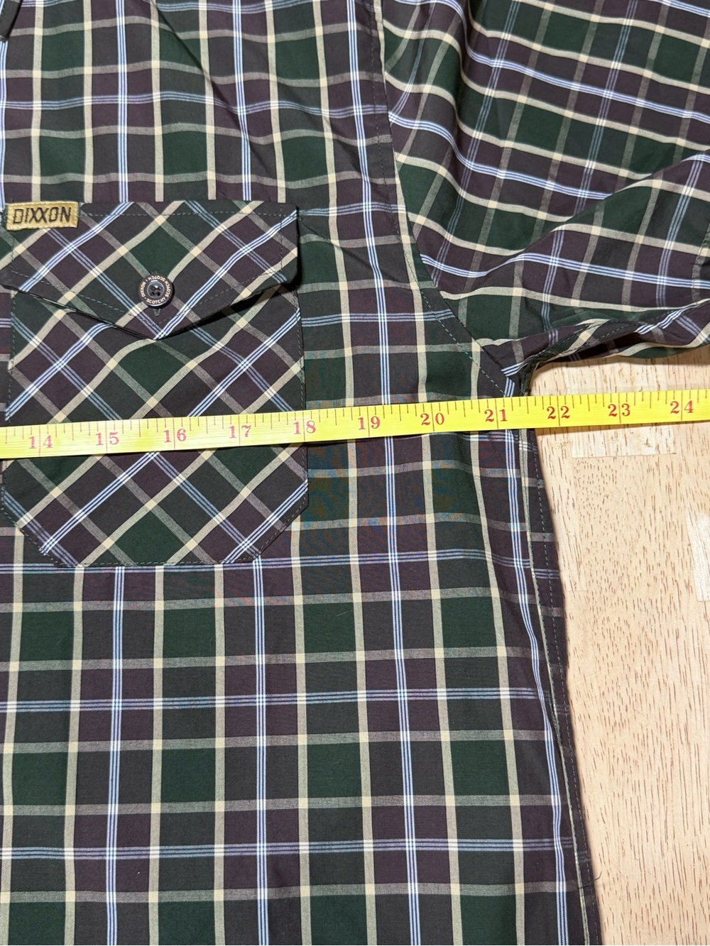 DIXXON Flannel Scotch Bamboo Blend Button Down Green Plaid Shirt Anchorman M - Picture 13 of 14